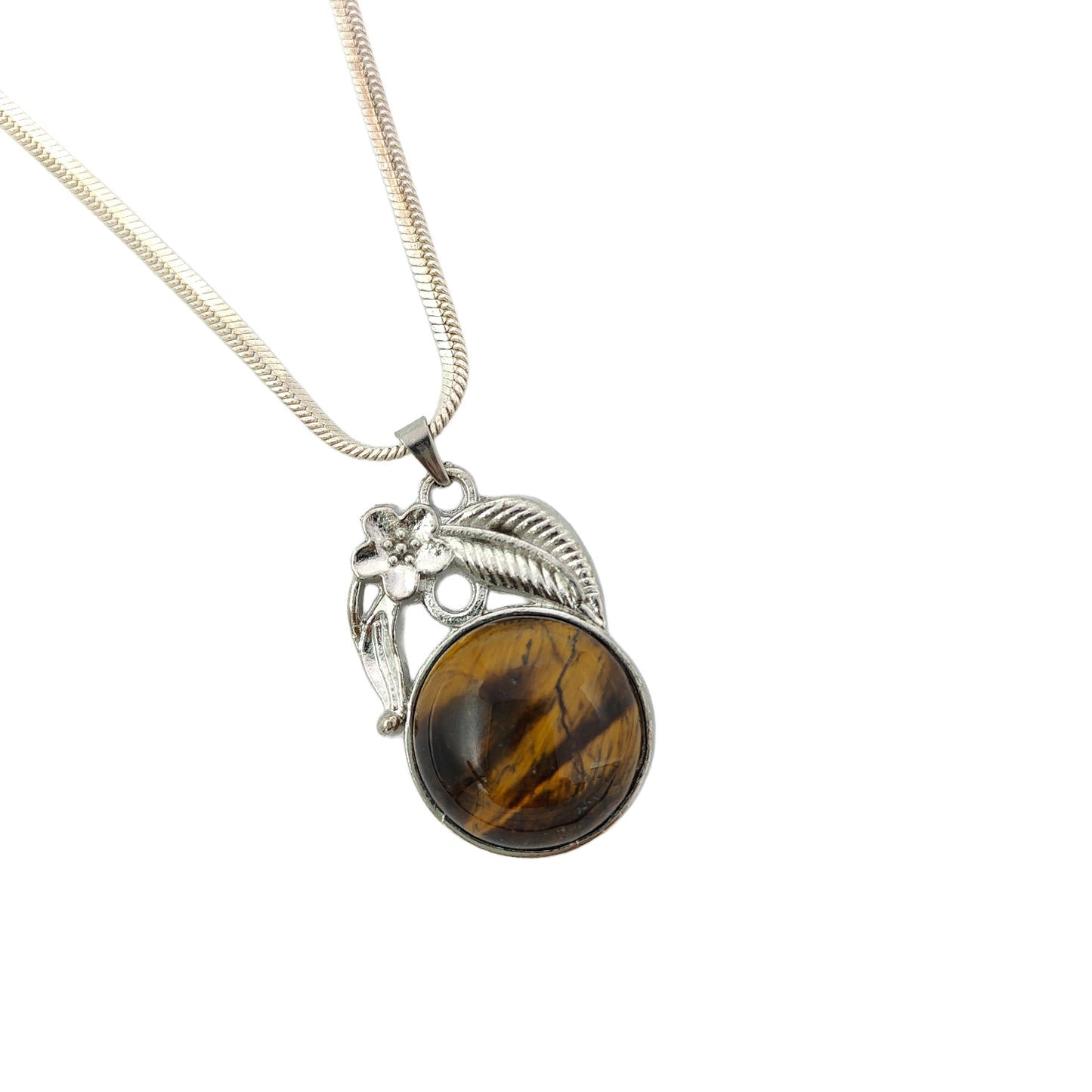 Tiger Eye Crystal Round Pendant