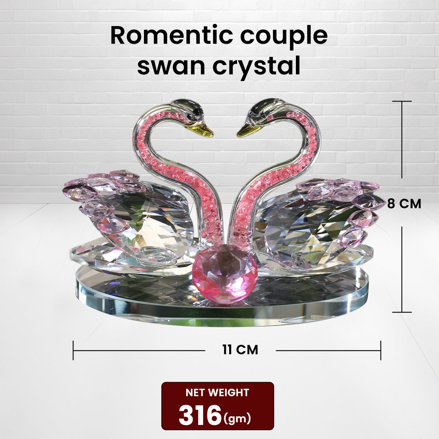 Romantic Couple Swan Crystal