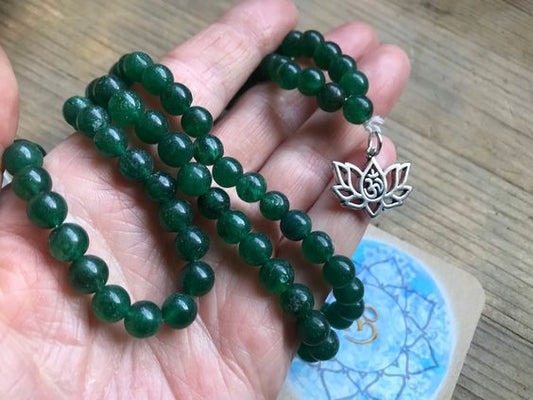 Natural Green Jade Mala