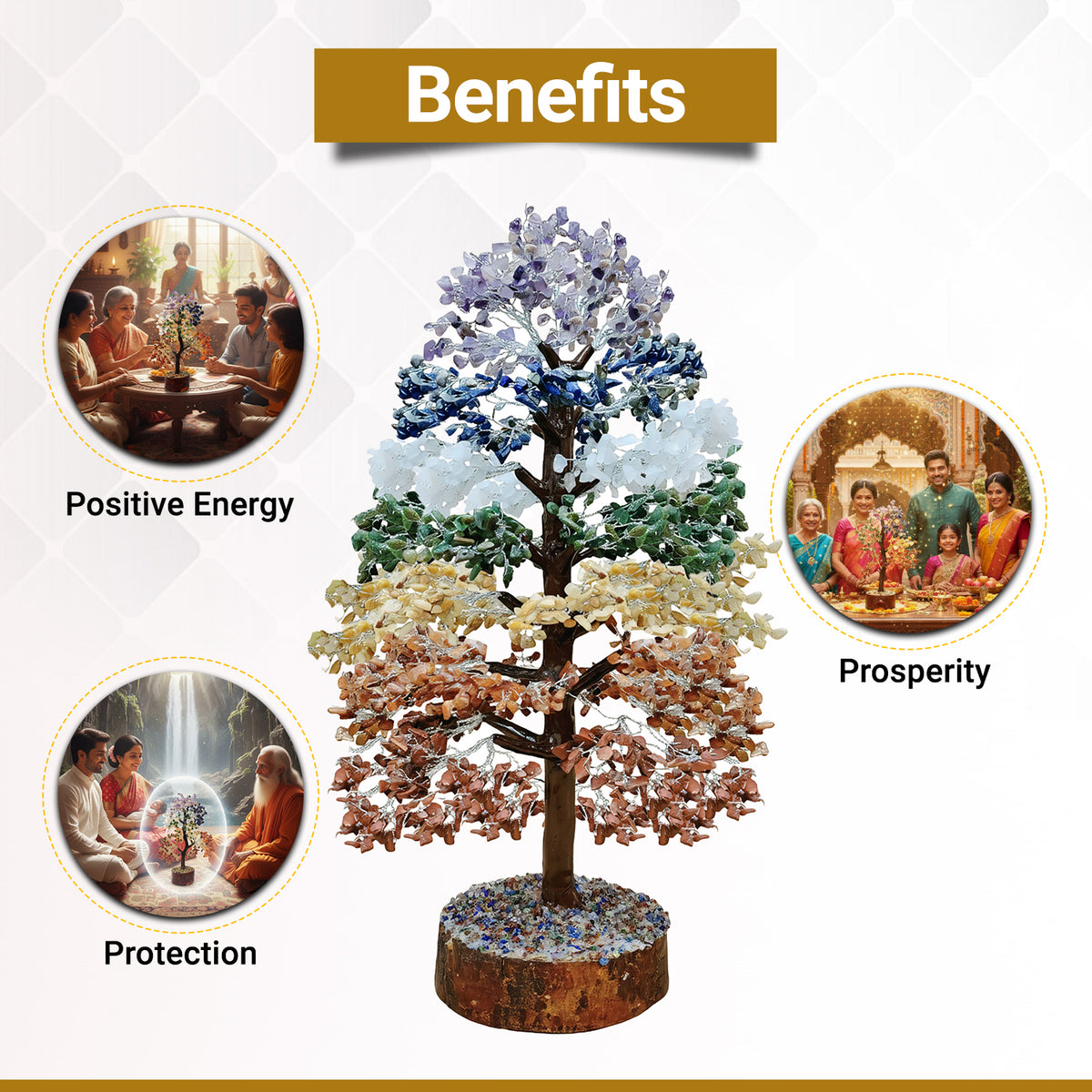 Original 7 Chakra Tree 2000 Beads for Healing & Positive Energy | BhagyaG