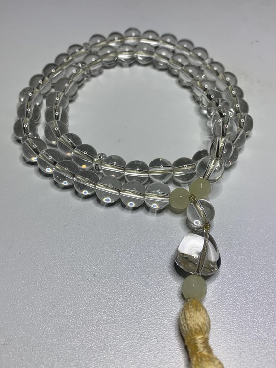 Natural Clear Quartz Mala