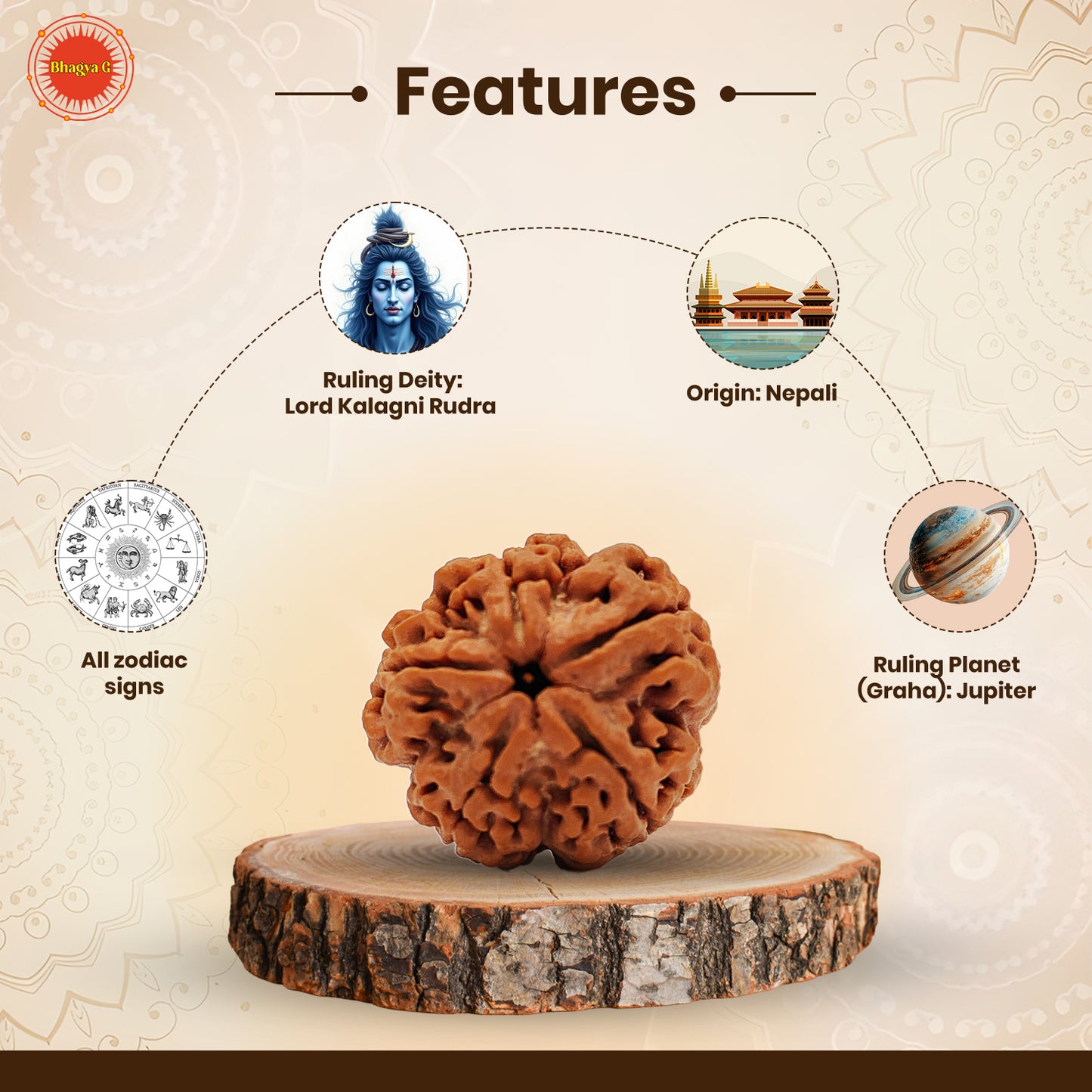 Har Ghar Mein Rudraksha (Blessings at Your Doorstep)  5 Mukhi Rudraksha Free