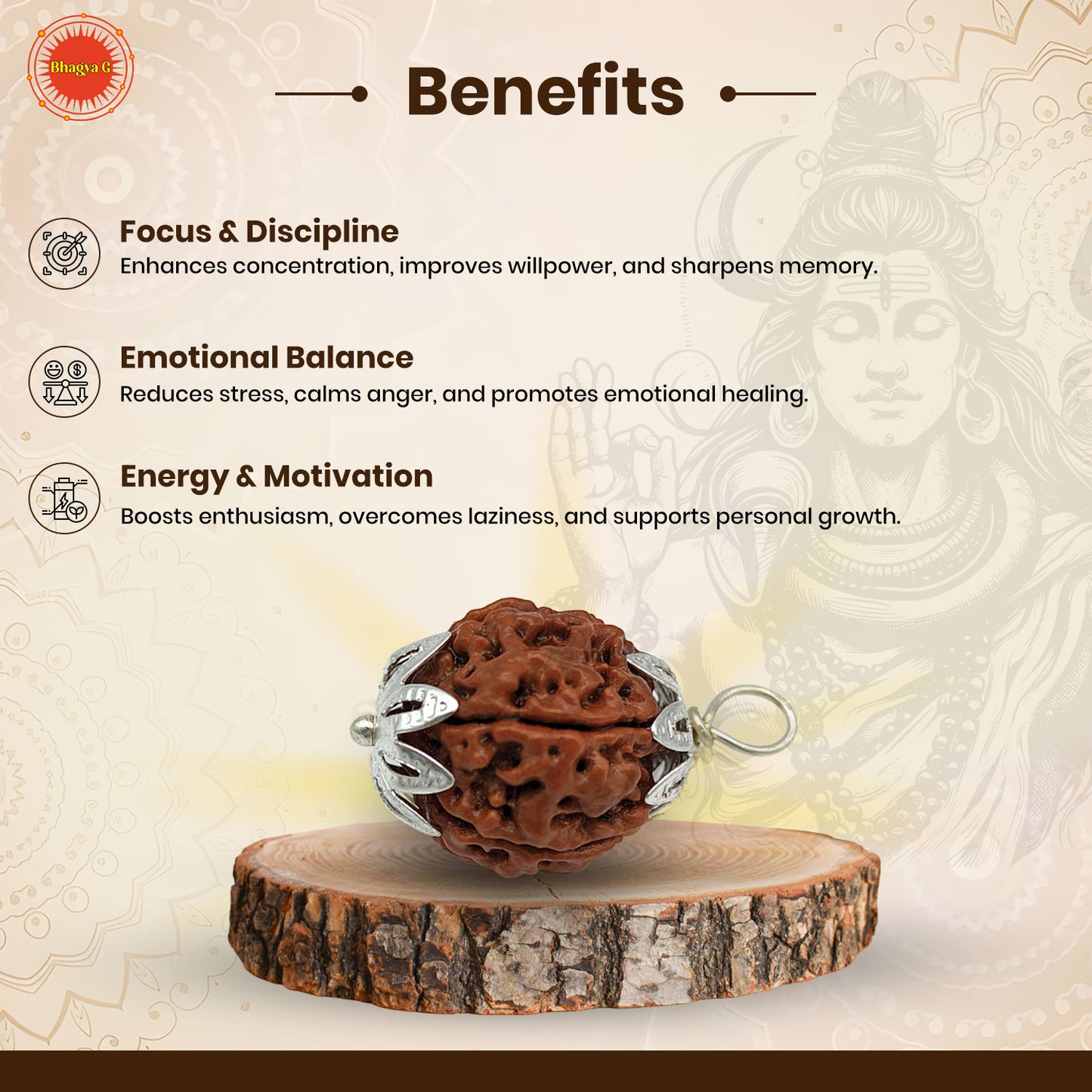 Nepali 6 Mukhi Rudraksha (Lab Certified)