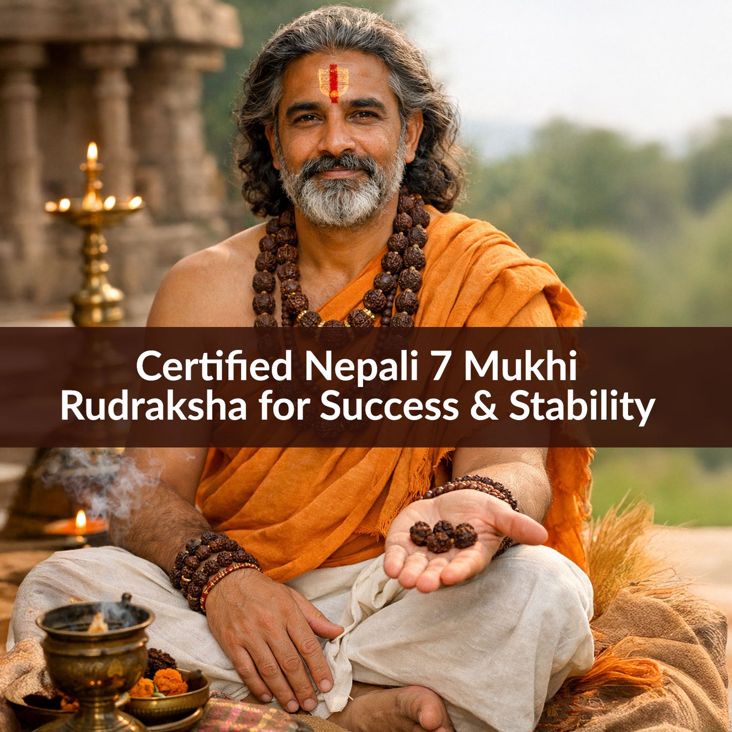 7 Mukhi Nepali Rudraksha with FREE 5 Mukhi Nepali Rudraksha