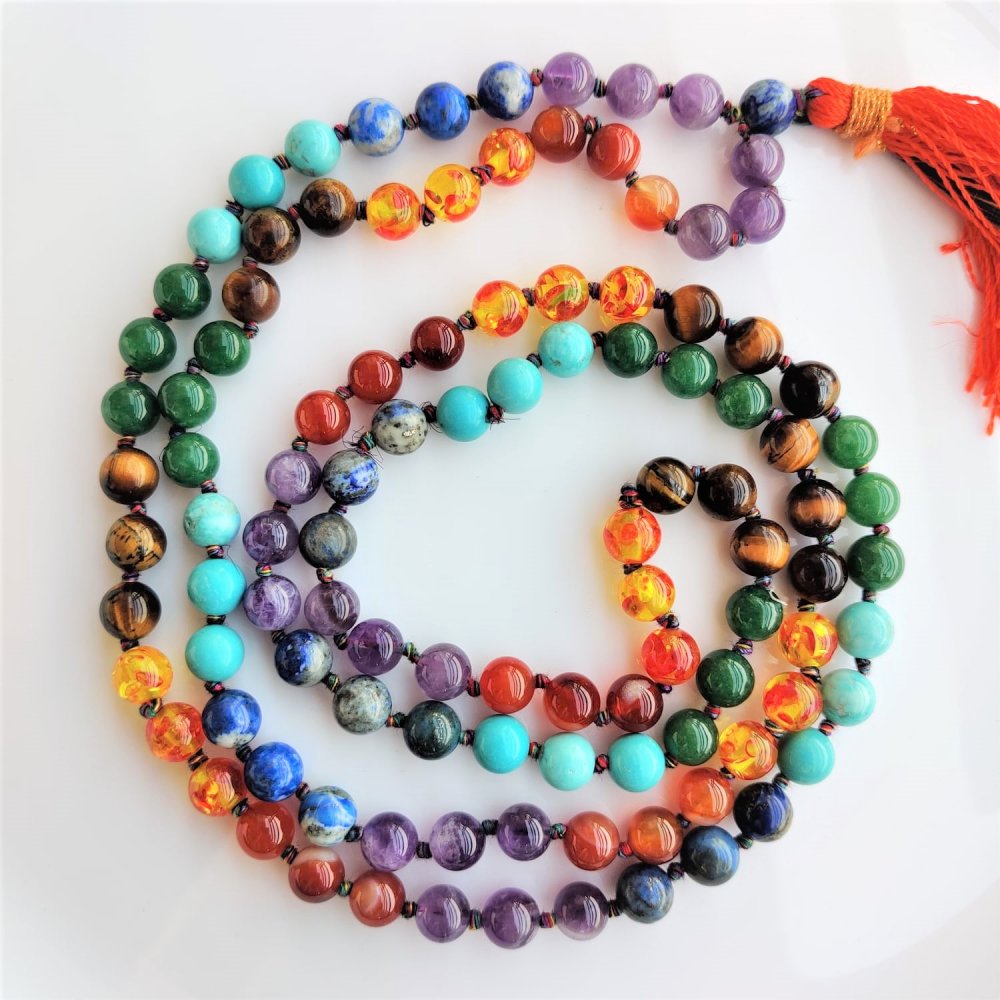 Natural Seven Chakra Stone Mala