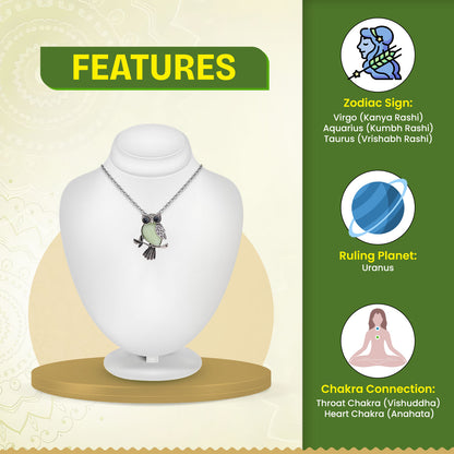 Amazonite Owl Pendant