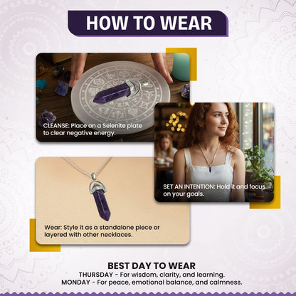 Amethyst Candle Crystal Pendant