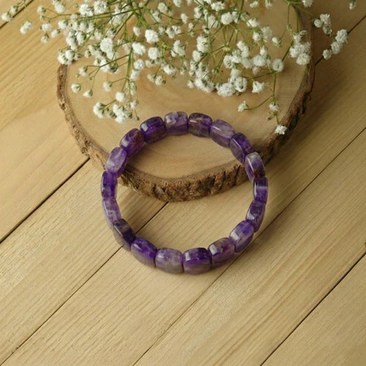 Amethyst Flat Shape Bracelet