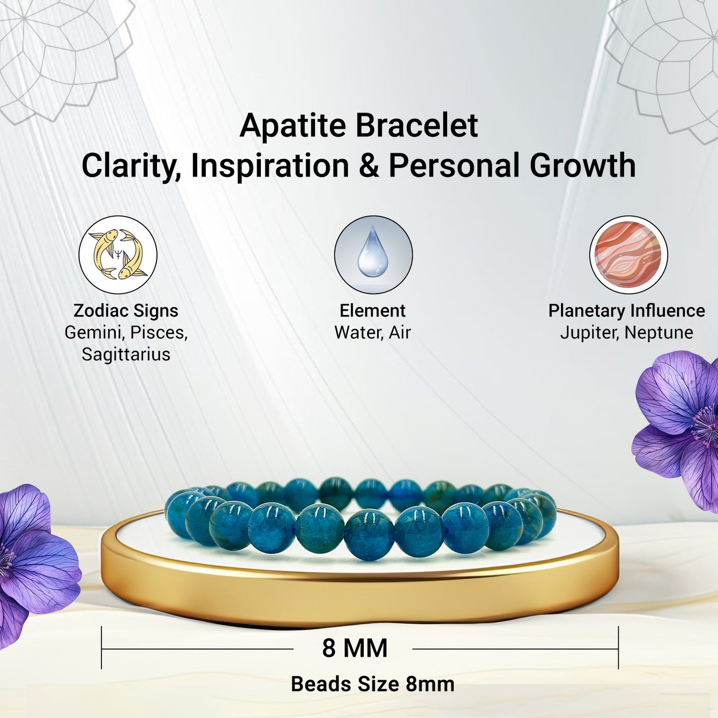 Apatite Bracelet For Manifestation-(8mm)