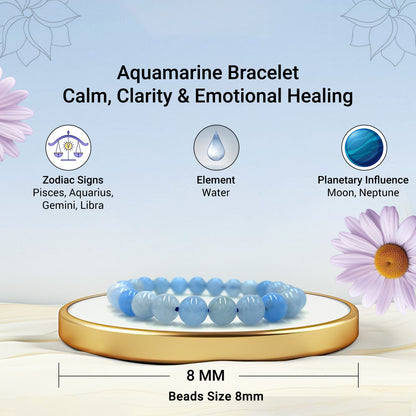 Aquamarine  Bracelet For Communication Harmony