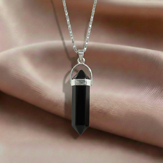Black Obsidian Crystal Pendant