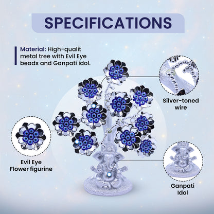 Blue Ganpati Evil Eye Tree