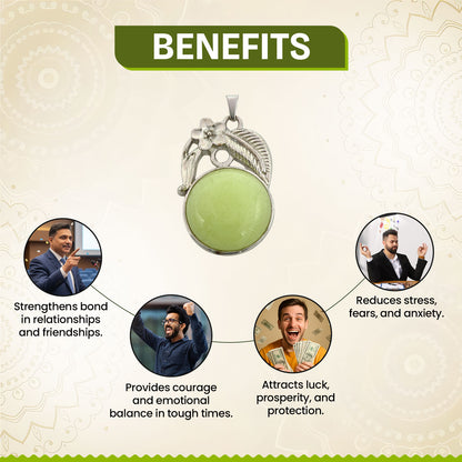 Bowenite Crystal Round Pendant