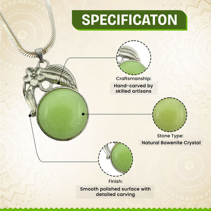 Bowenite Crystal Round Pendant