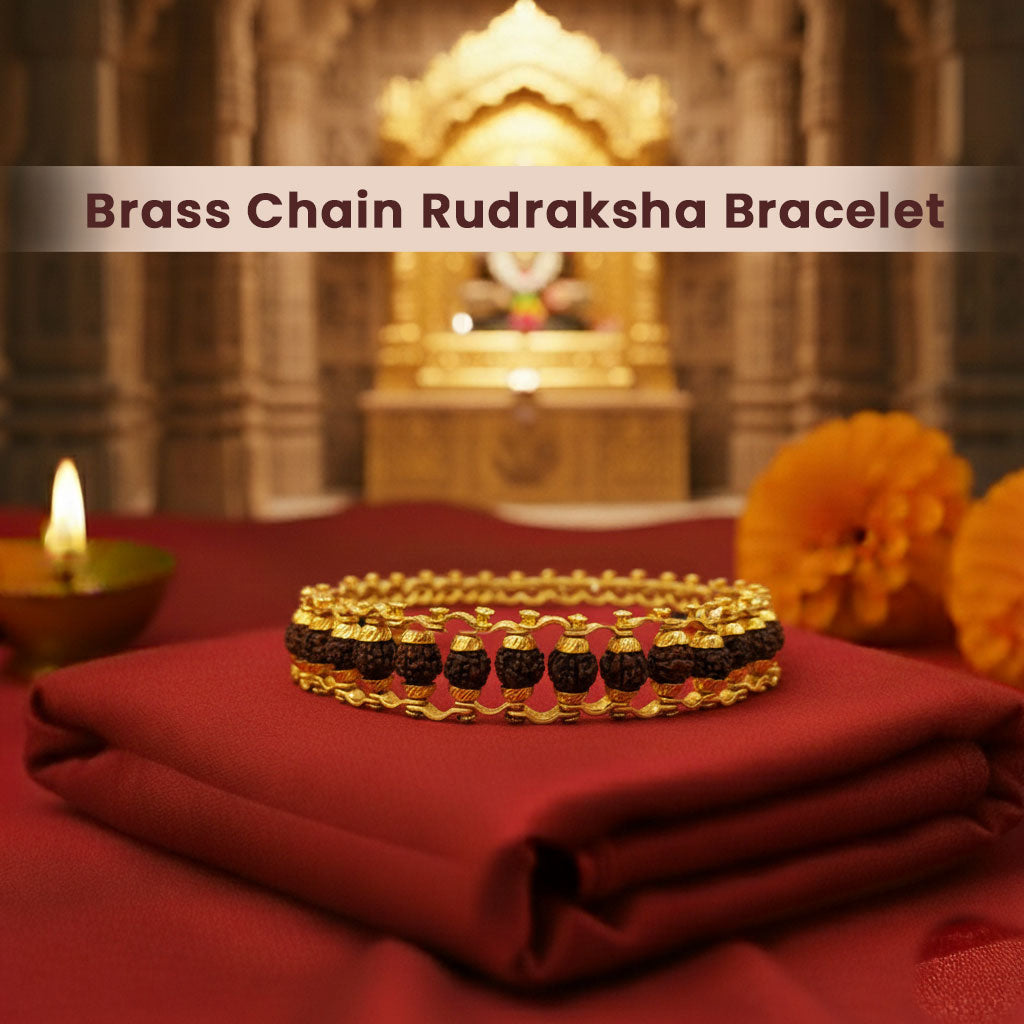 Brass Chain Rudraksha Bracelet