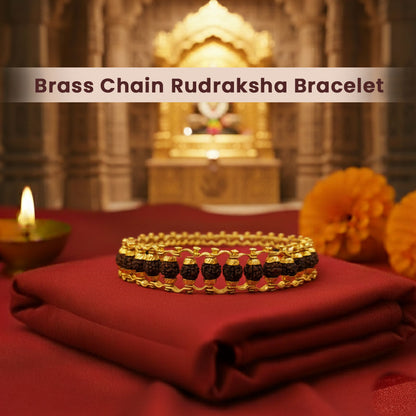 Brass Chain Rudraksha Bracelet