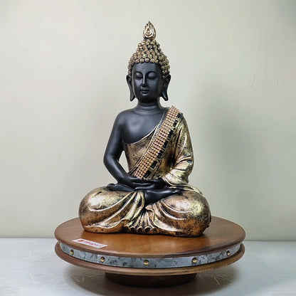 Meditating  Gold Lord Buddha Idol 11 inch
