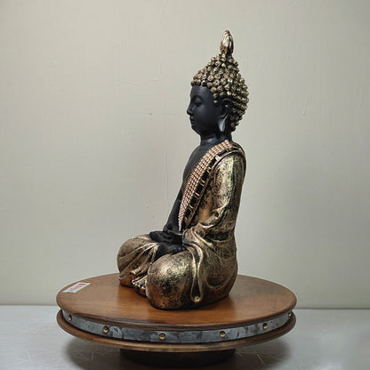 Meditating  Gold Lord Buddha Idol 11 inch