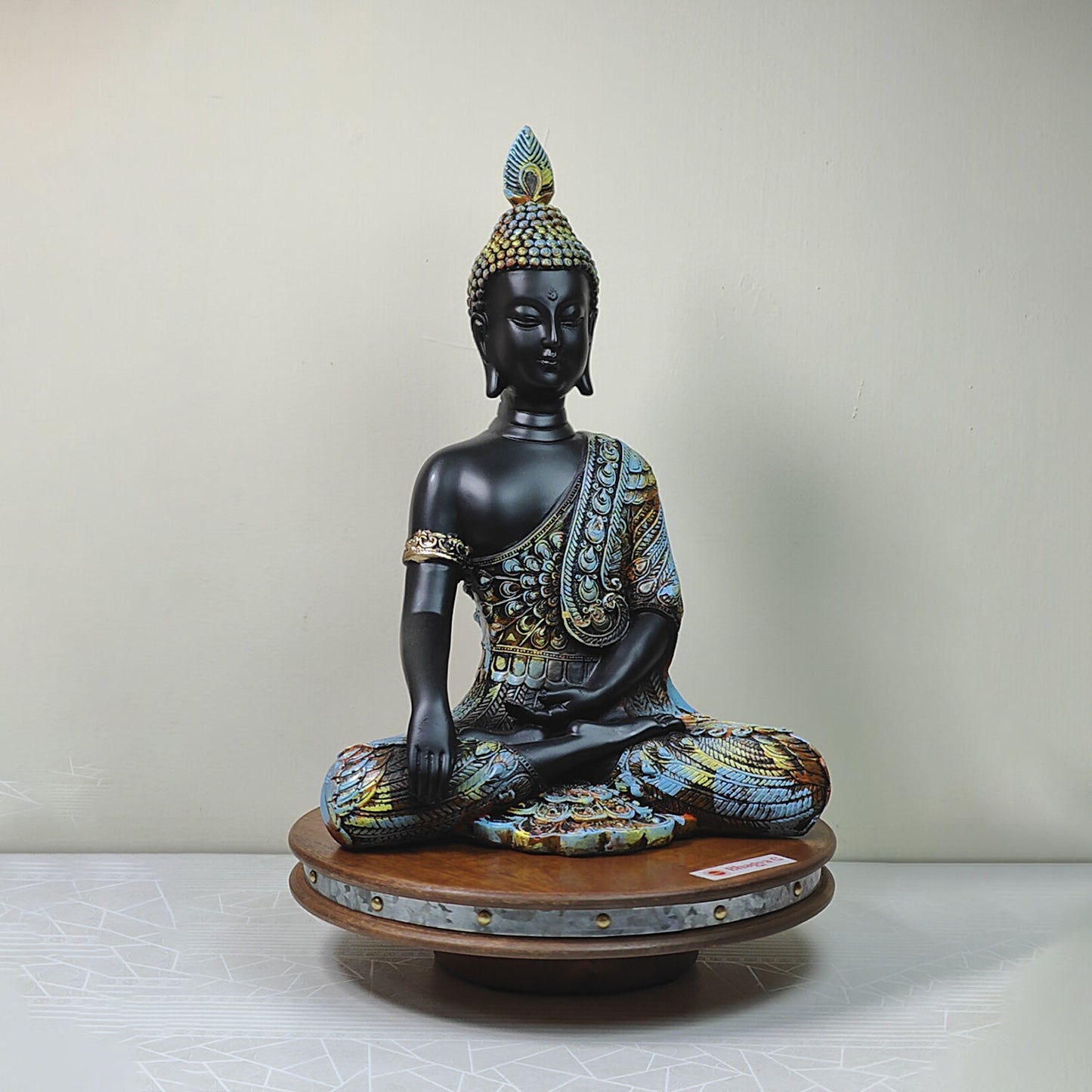 Meditating  Gold Lord Buddha Idol 13 inch