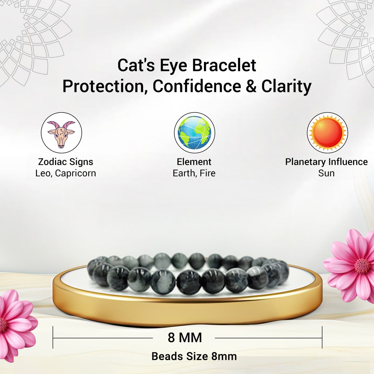 Cats Eye Bracelet For Promoting Mobility-(8mm)