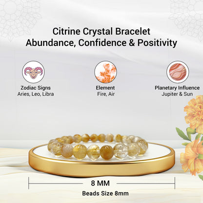 Citrine Bracelet For Prosperity & Success-(8mm)
