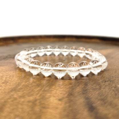 Clear Quartz AAA Quality Diamond Cut Bracelet To Dispelling Negative Energy-(8mm)