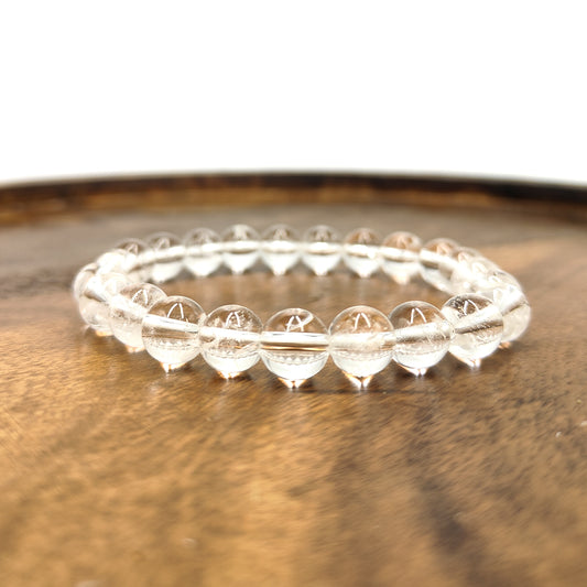 Clear Quartz AAA Quality Diamond Cut Bracelet To Dispelling Negative Energy-(8mm)