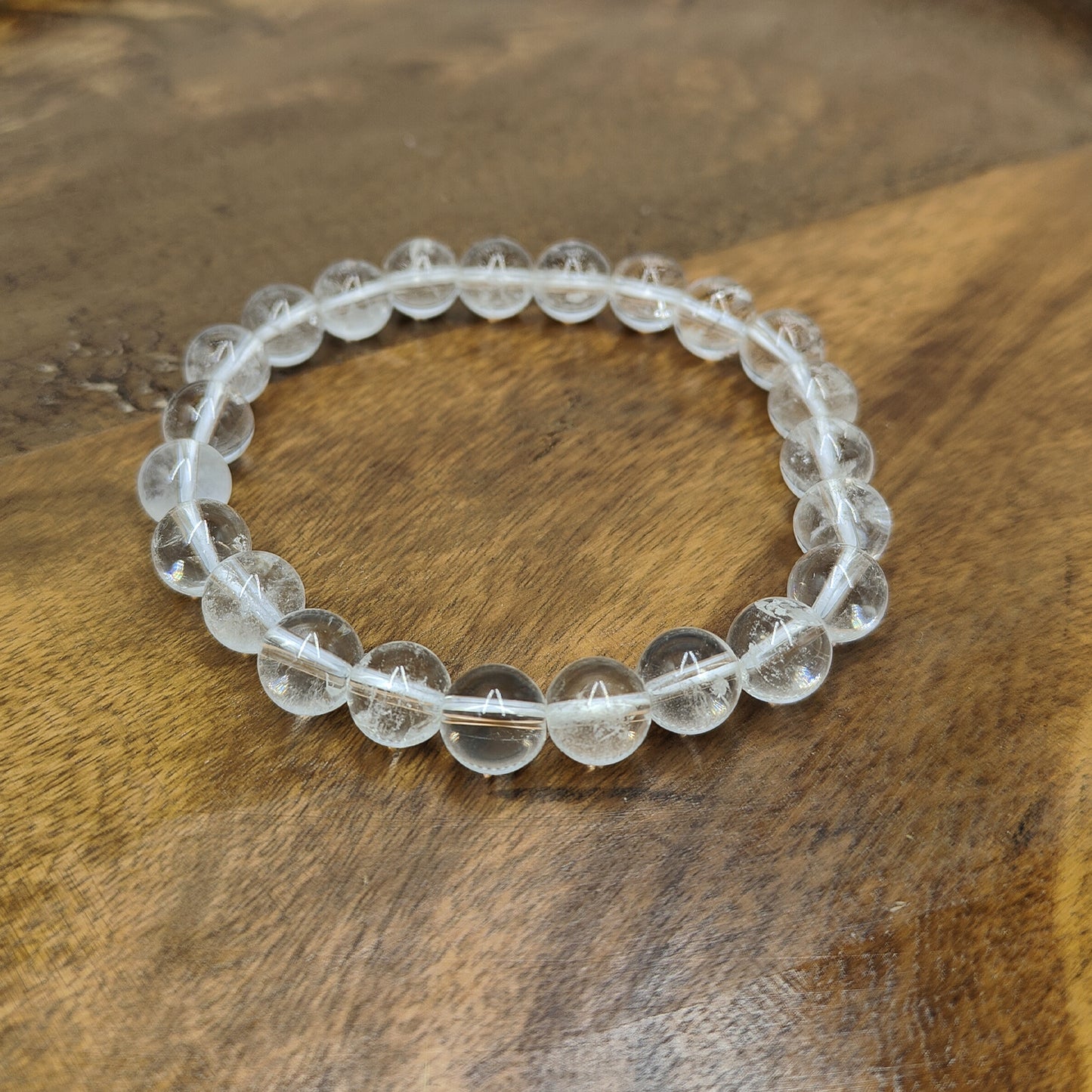 Clear Quartz AAA Quality Diamond Cut Bracelet To Dispelling Negative Energy-(8mm)