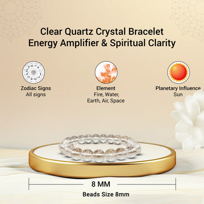 Clear Quartz AAA Quality Diamond Cut Bracelet To Dispelling Negative Energy-(8mm)