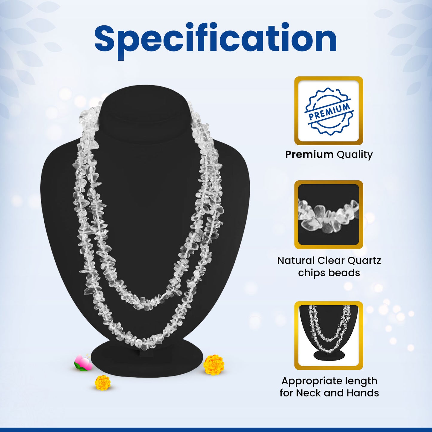 Clear Quartz Chips Mala