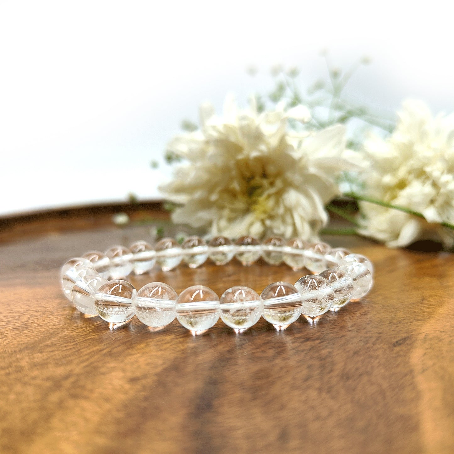 Clear Quartz AAA Quality Diamond Cut Bracelet To Dispelling Negative Energy-(8mm)