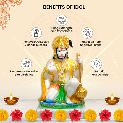 Divine Hanuman Ji Idol -Marble Dust