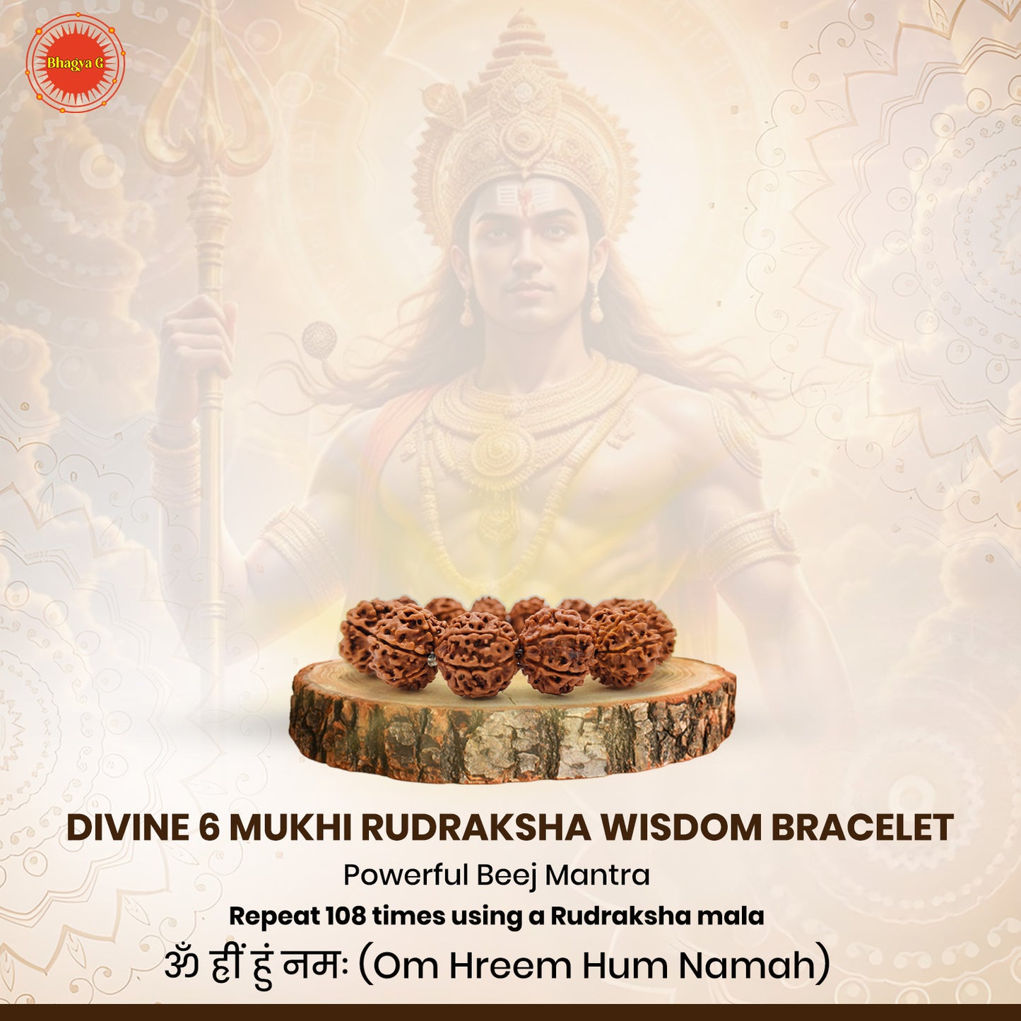 Divine 6 Mukhi Rudraksha Wisdom Bracelet (Nepali)