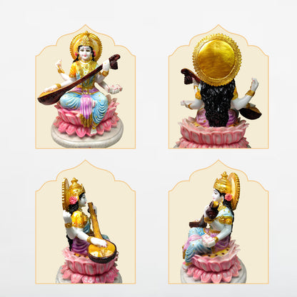 Divine Saraswati Mata Idol -Marble Dust