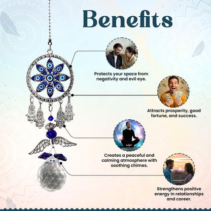 Evil Eye Wild Chime with Crystal Ball Hanging