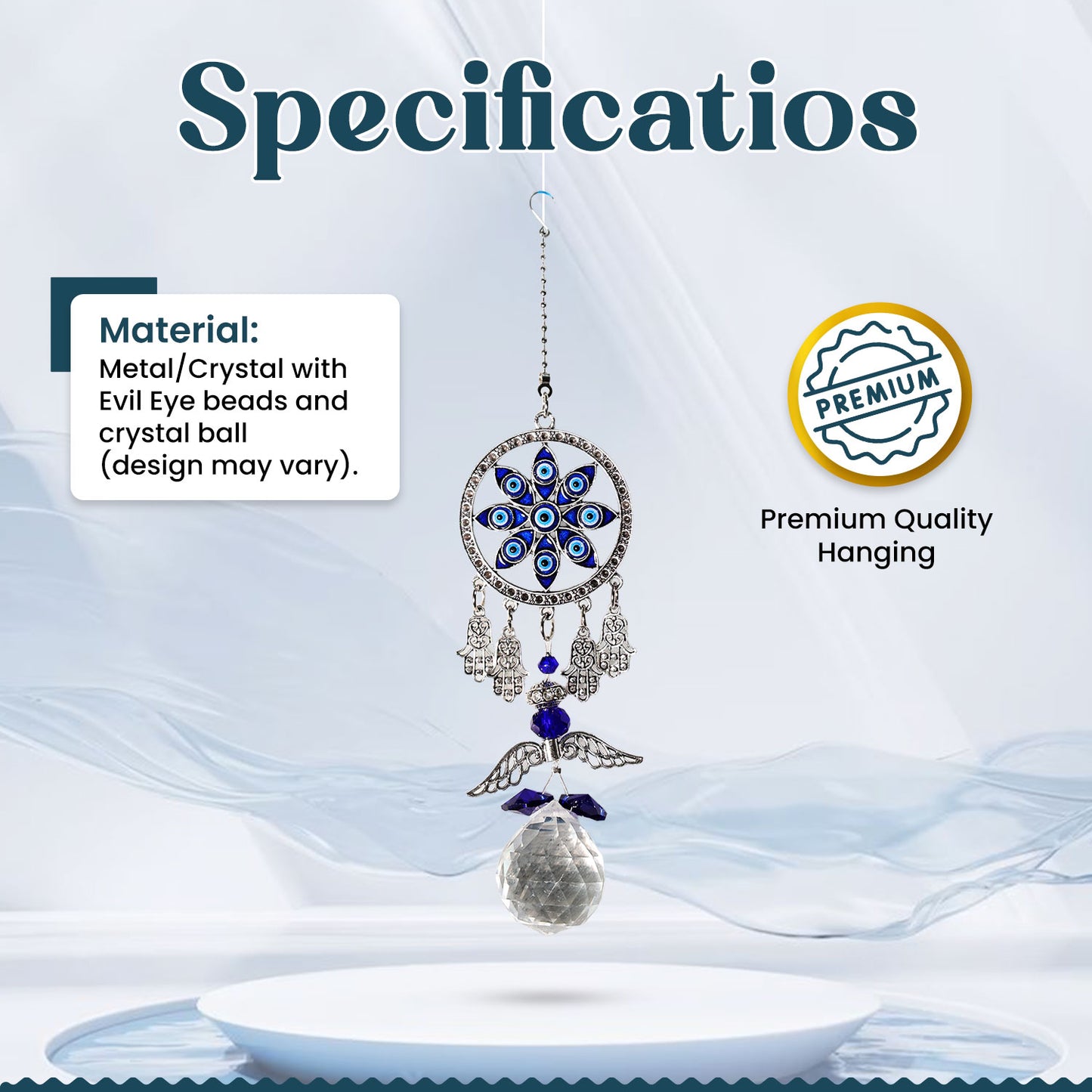 Evil Eye Wild Chime with Crystal Ball Hanging