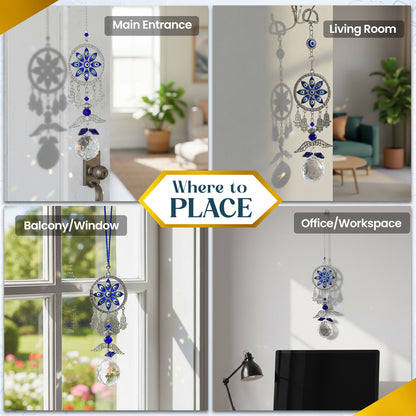 Evil Eye Wild Chime with Crystal Ball Hanging