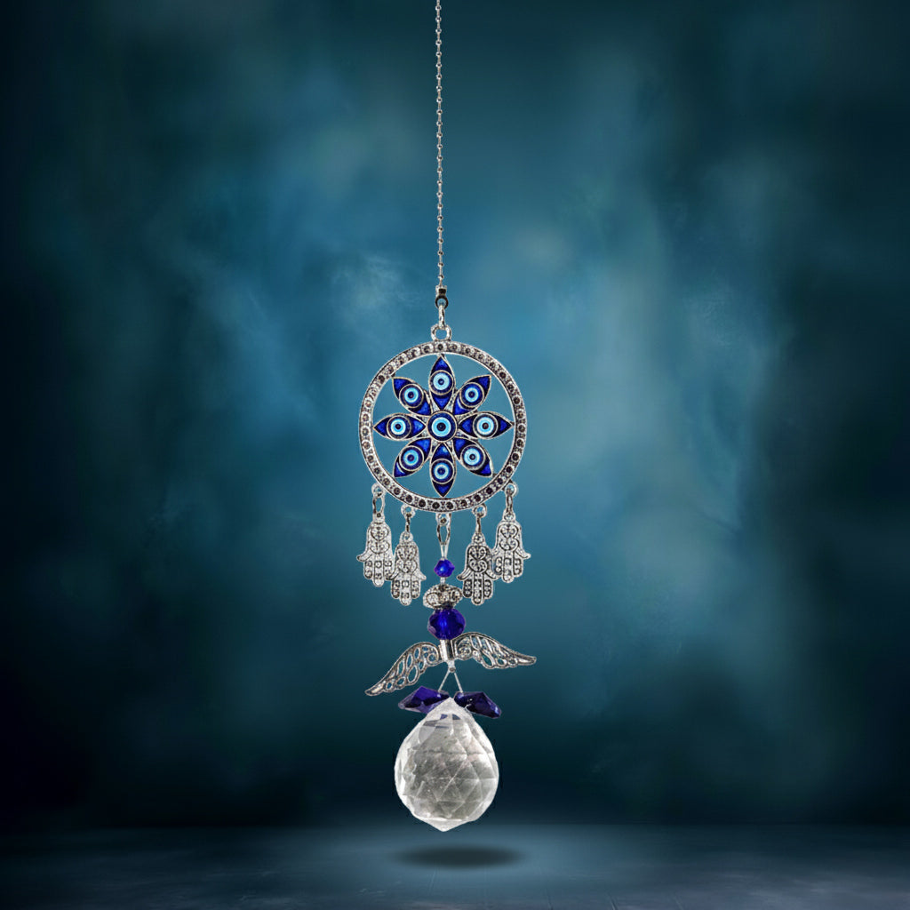 Evil Eye Wild Chime with Crystal Ball Hanging