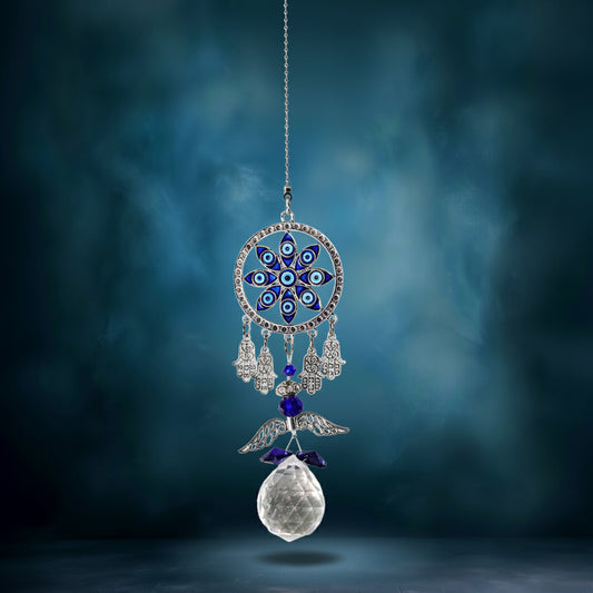 Evil Eye Wild Chime with Crystal Ball Hanging
