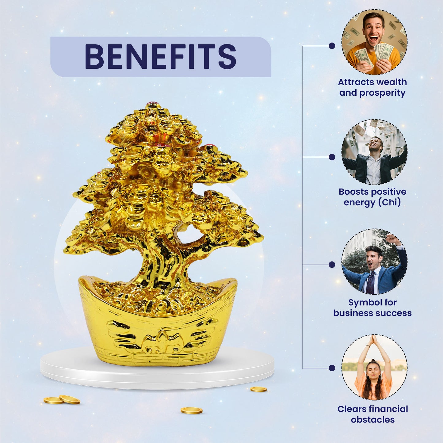 Feng-Shui Golden Coin Money Tree
