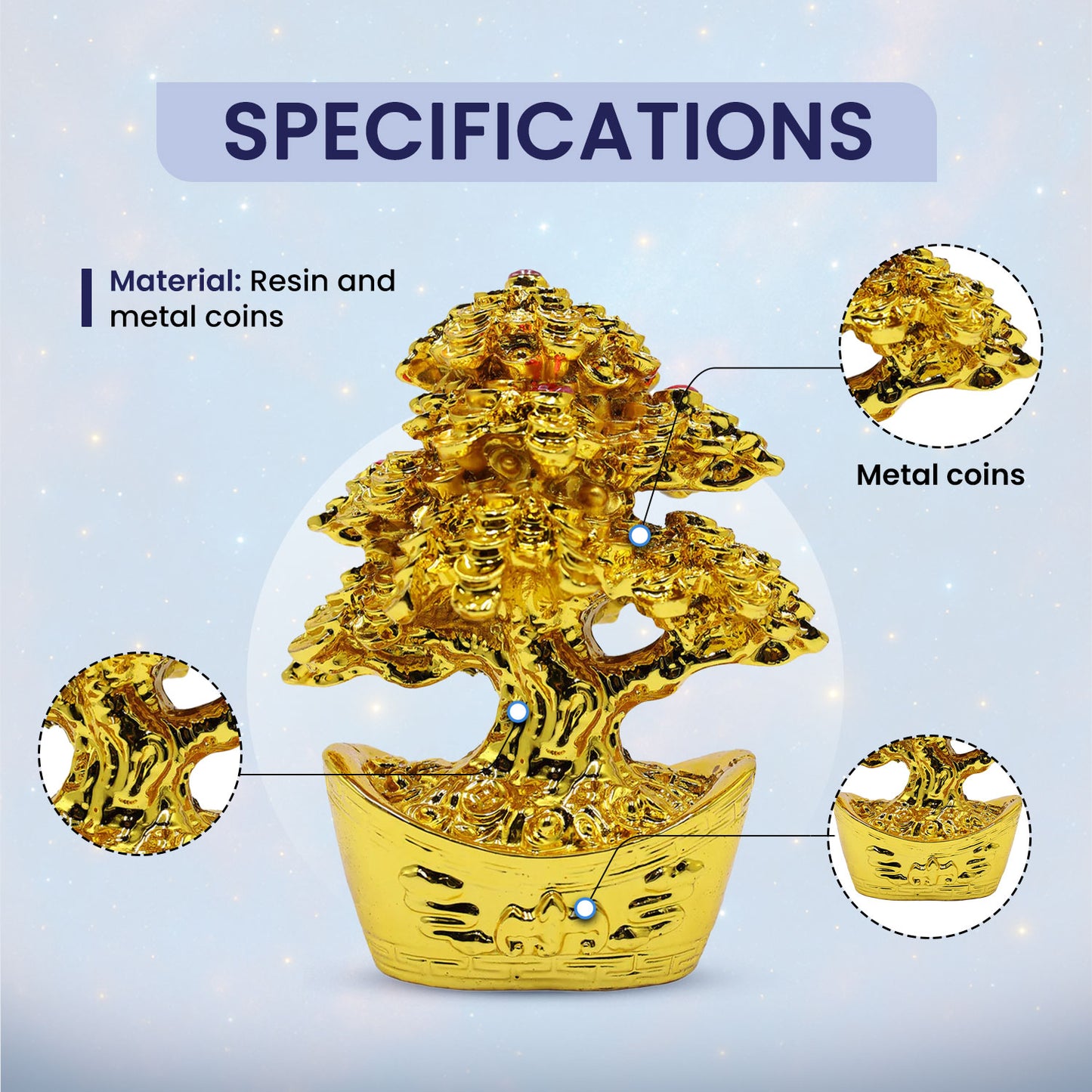 Feng-Shui Golden Coin Money Tree