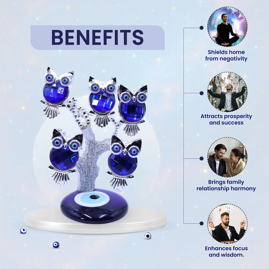 Five Owl Evil Eye Tree