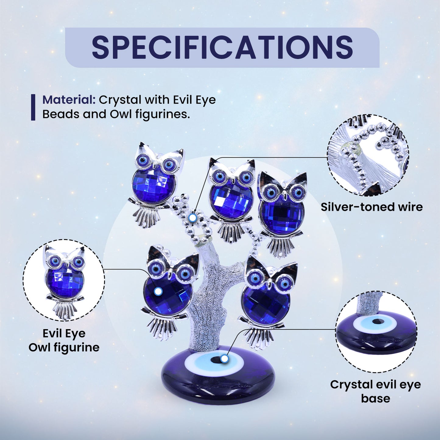 Five Owl Evil Eye Tree