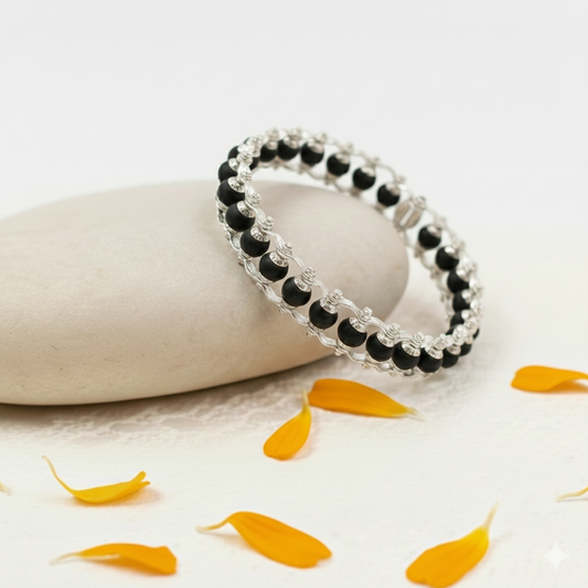 Karungali Silver Plated Bracelet