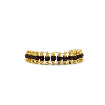 Gold-Plated Rudraksha Chain Bracelet