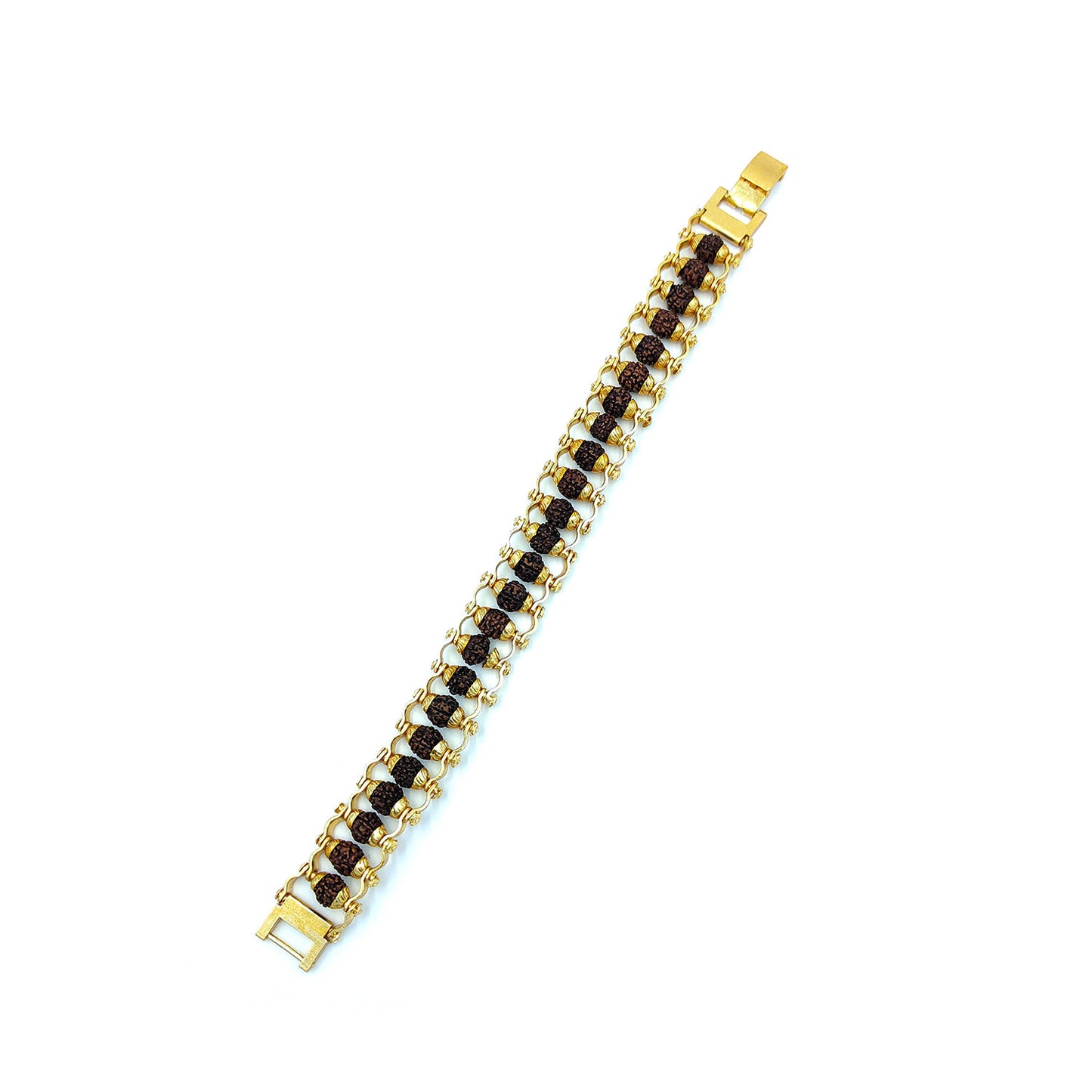 Gold-Plated Rudraksha Chain Bracelet