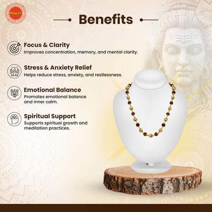 Gold Plated Rudraksha Mala For Women