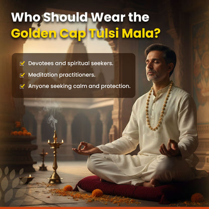 Golden Cap Tulsi Mala