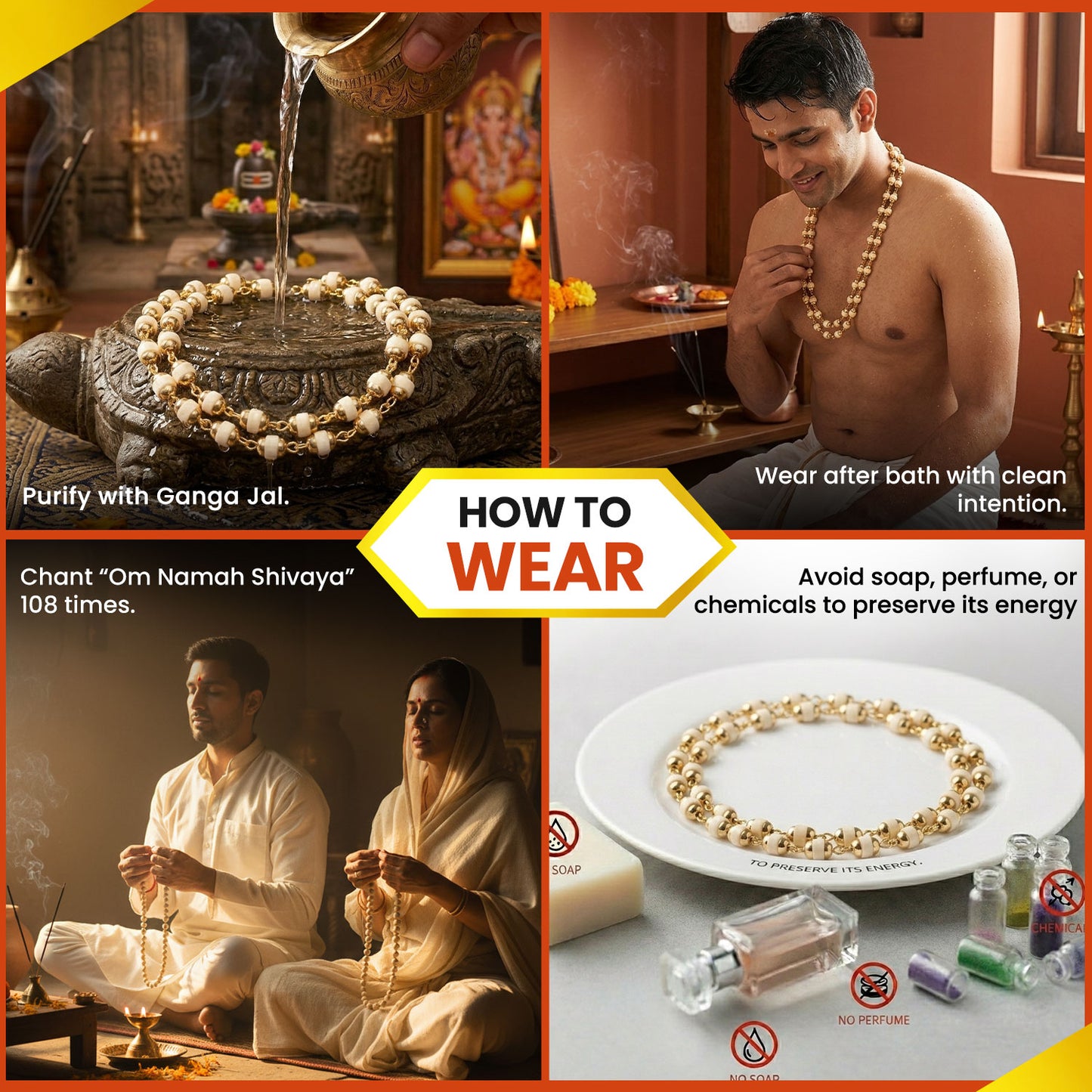 Golden Cap Tulsi Mala