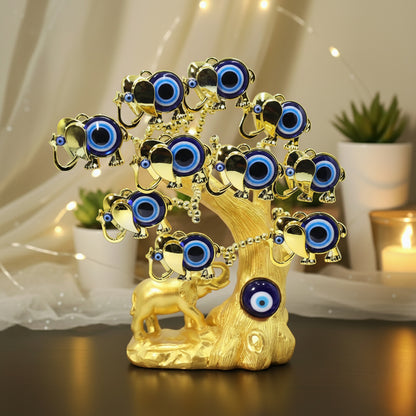Golden Elephant Evil Eye Tree